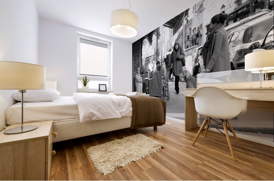 Street Life in Le Marais Mural print