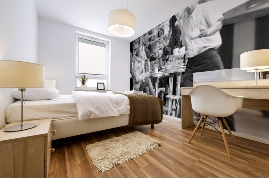 Cafe en face de Drouot Mural print