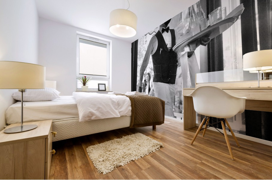 Serveur Cafe Flore Mural print