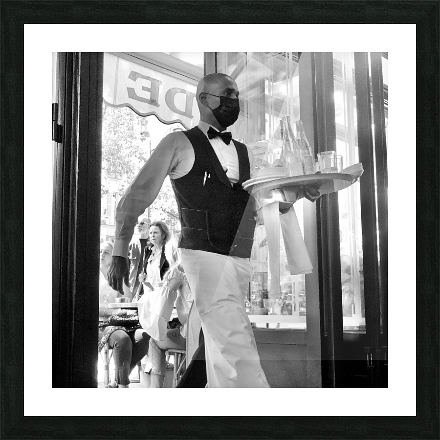 Serveur Cafe Flore Picture Frame print