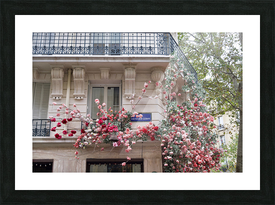 Batiment avec des Fleurs Picture Frame print