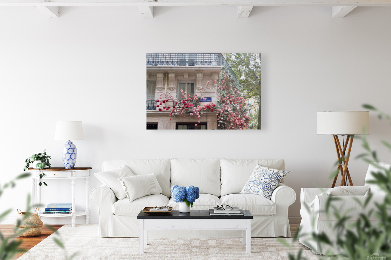 Batiment avec des Fleurs Reproduction