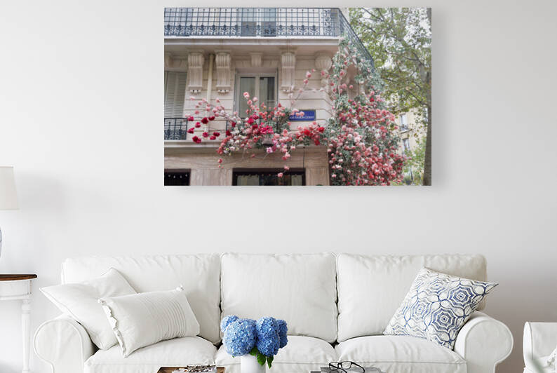 Batiment avec des Fleurs Reproduction