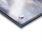 Rainbow with diagonal clouds over morning light on mountains Acrylic print