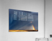 Strong rainbow with diagonal rain clouds Acrylic Print