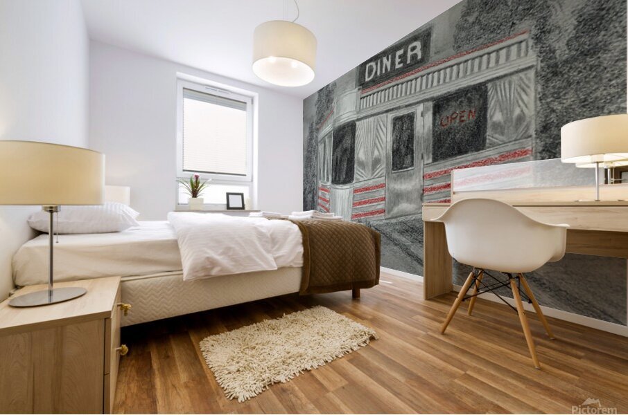 Graphite diner Mural print
