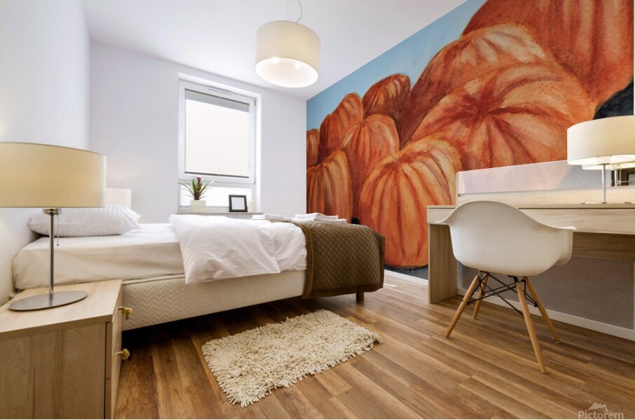 Fall pumpkins Mural print