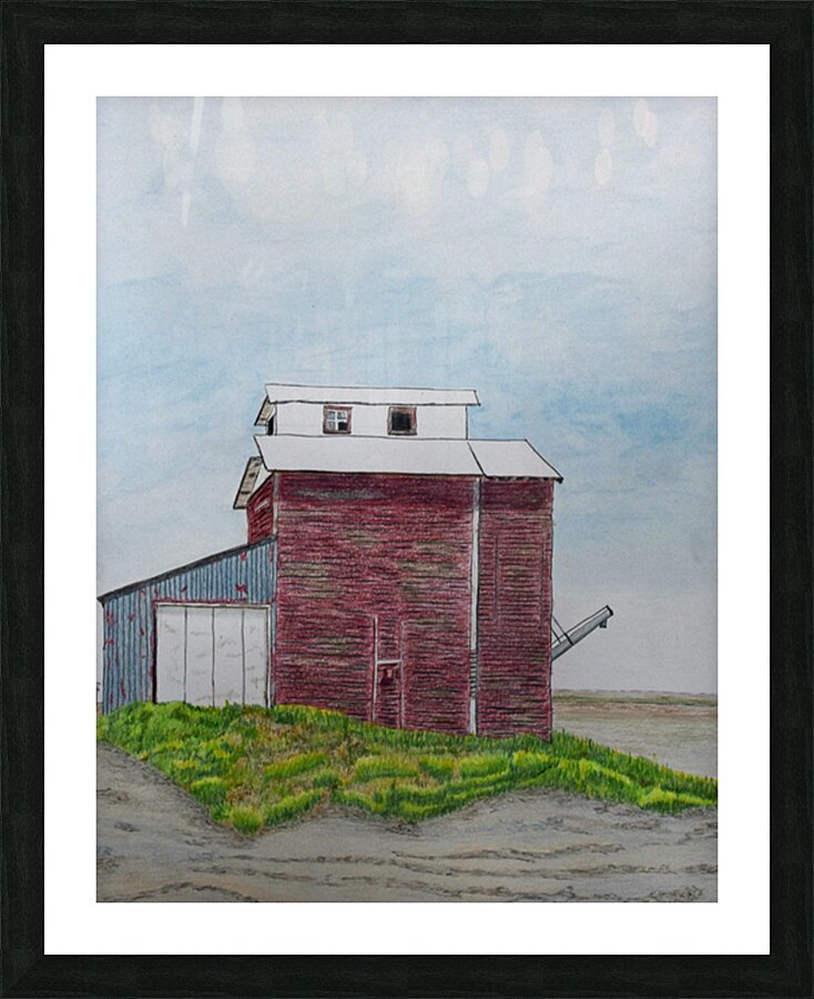 Wooden Grain Elevator Picture Frame print