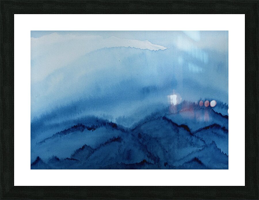Misty Mountain Blue Picture Frame print