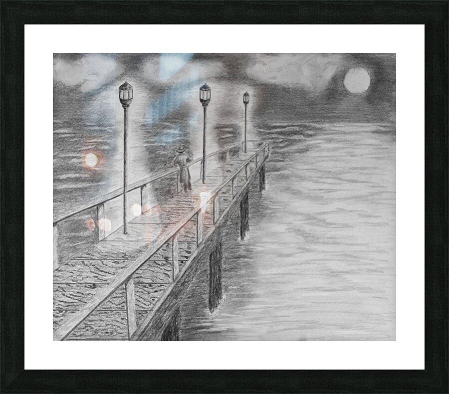 Noir Pier Picture Frame print