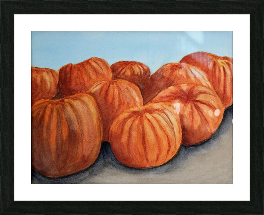 Fall pumpkins Picture Frame print