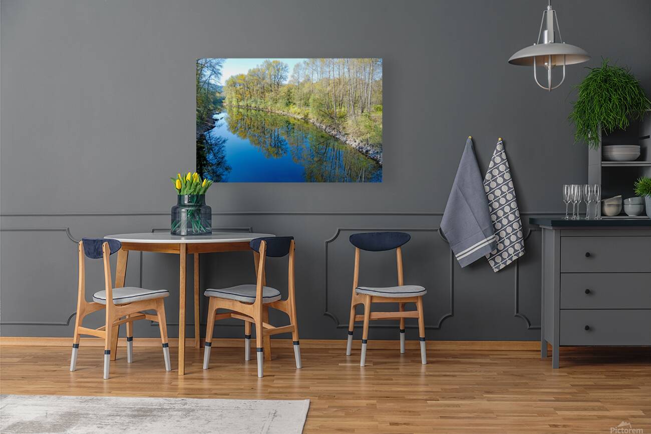 Snoqualmie River and early fall tree colors Reproduction