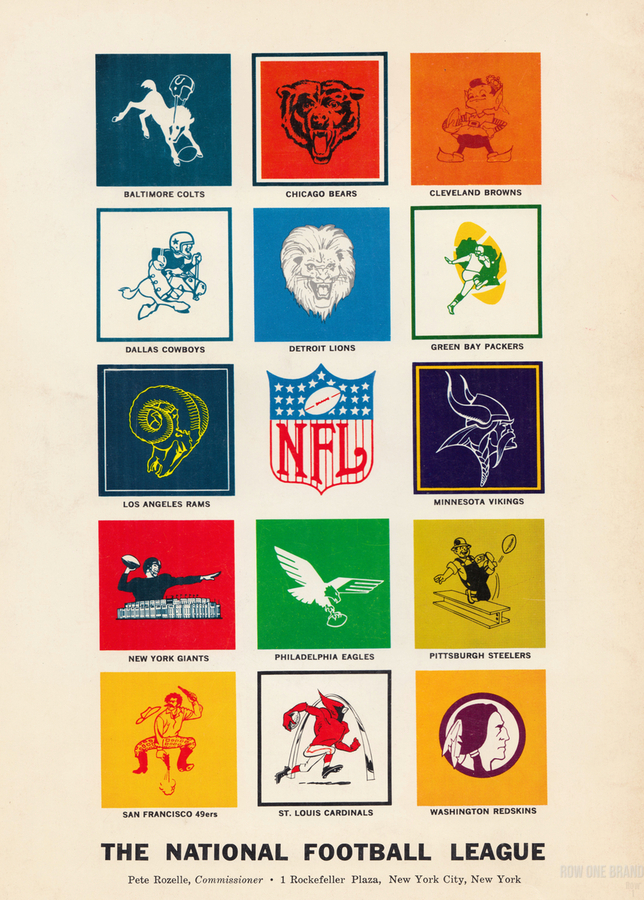 1963 NFL Teams Art by Row One Brand Wall Art
