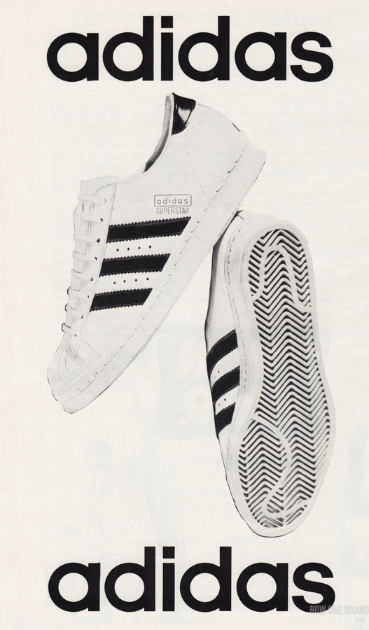 1970 Adidas Superstar Shoe Ad by Row One Brand Wall Art