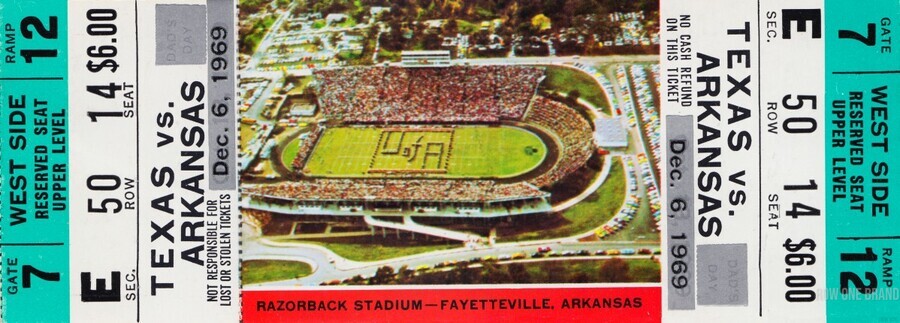 1969 Game of the Century Football Ticket Art by Row One Brand Wall Art