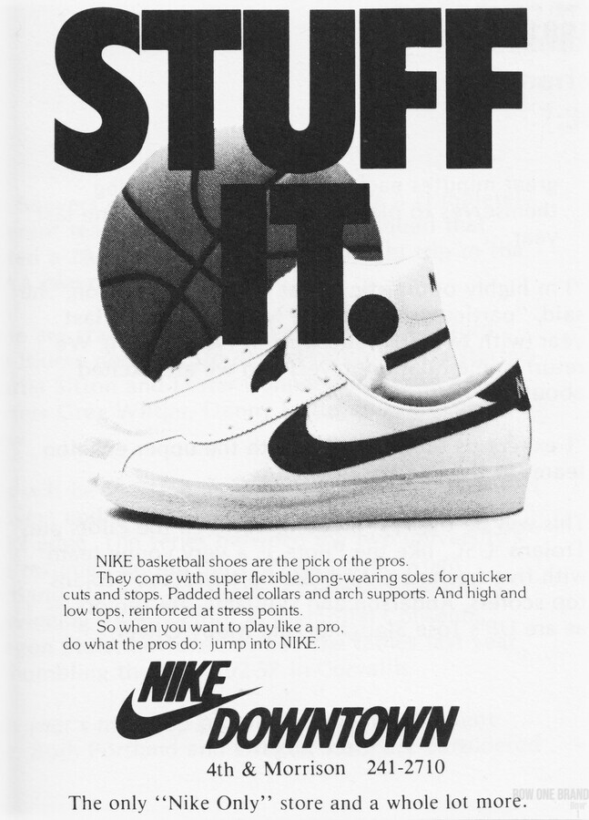 1981 Nike Stuff It Ad Reproduction by Row 1 by Row One Brand Wall Art