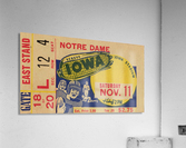 1939 Notre Dame vs. Iowa Football Ticket Stub Art  Acrylic Print