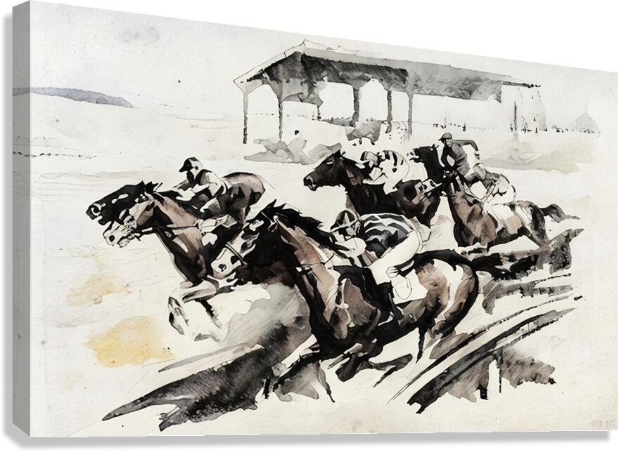 1930 horse racing art remix Canvas Print