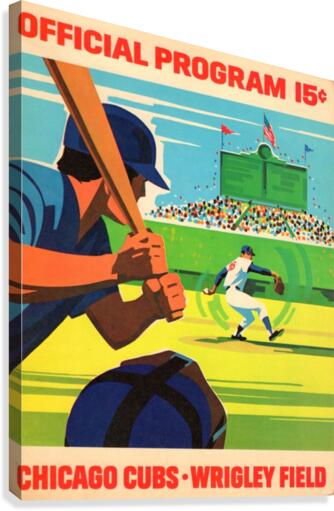 1971 Chicago Cubs Program Baseball Art Canvas Print