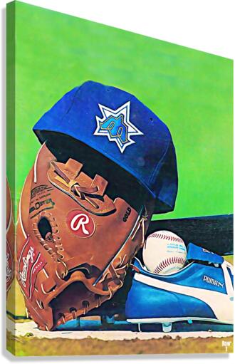 1986 Seattle Mariners Baseball Hat Art Canvas Print