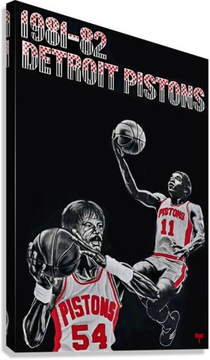 1981 Detroit Pistons Throwback Basketball Art Canvas Print