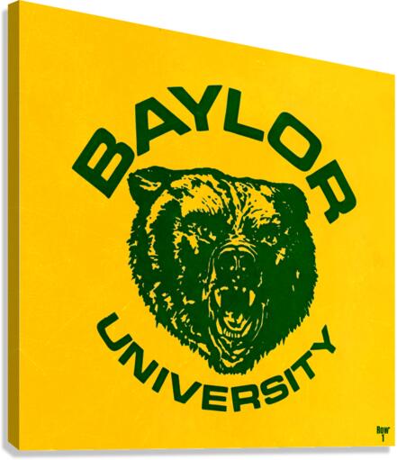 Retro Eighties Baylor Bear Wall Art Canvas Print