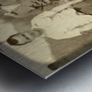 four college kids golfing 1940s Metal print