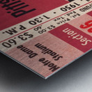 1950 pittsburgh notre dame vintage college football ticket wall art Metal print