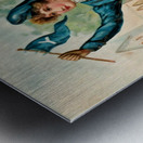 vintage yale lady with pennant Metal print