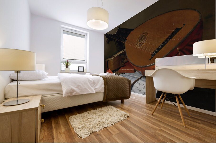 Still Life With A Lute And A Guitar Mural print