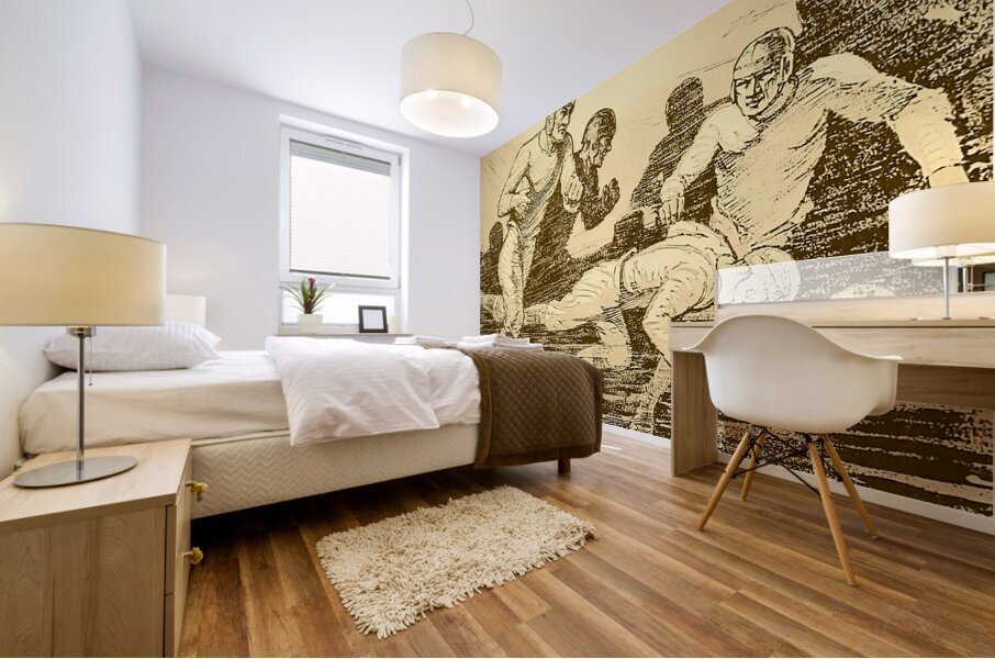 1920s football art vintage gridiron Mural print