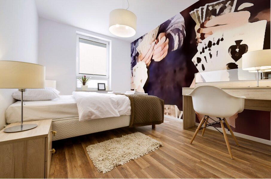 1950s card game Mural print