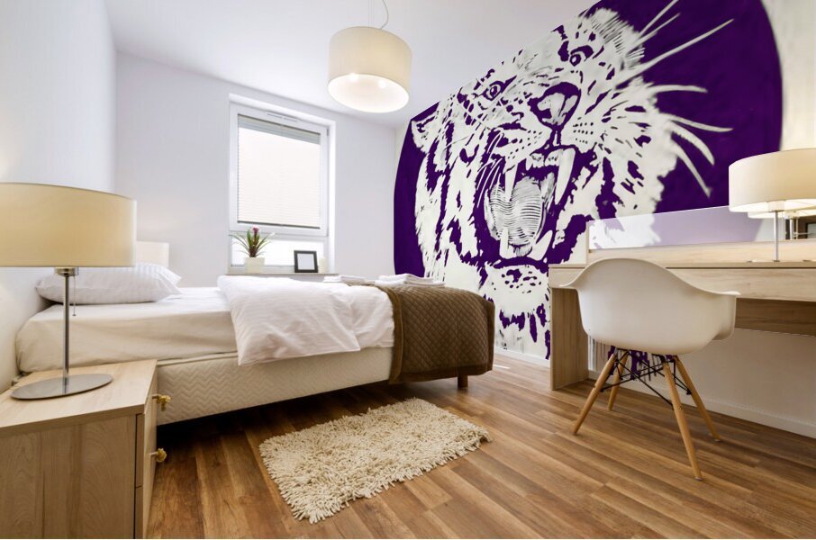 1960s clemson tiger art Mural print