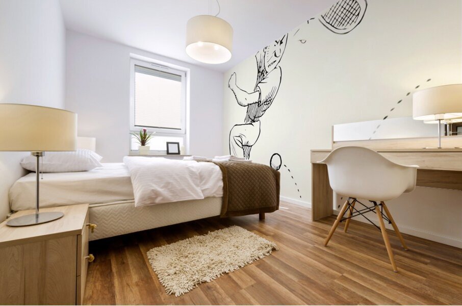 RRR Early 1900s Tennis  Mural print