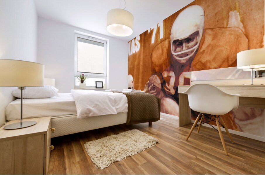 1971 texas longhorns football art remix Mural print