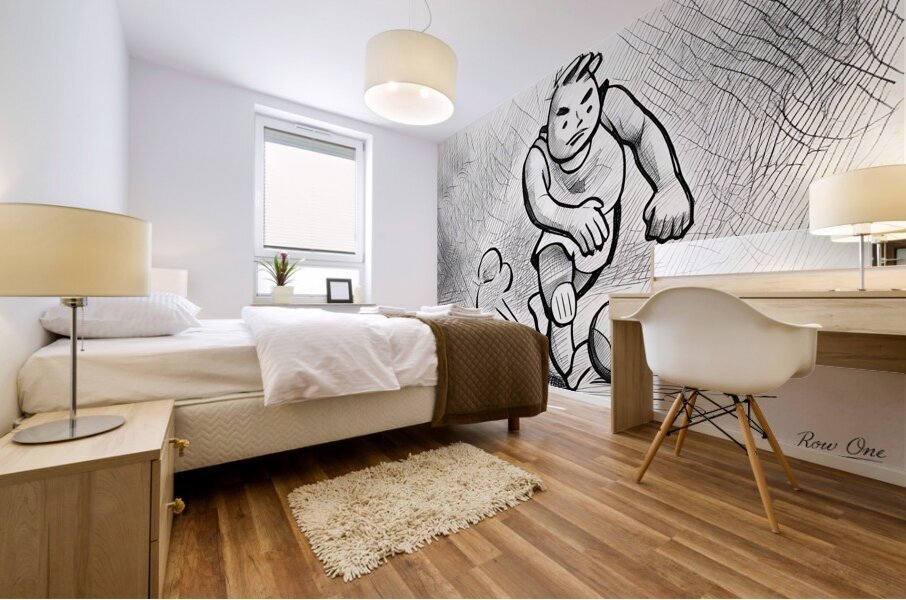 1952 Basketball Player Dribbling Mural print