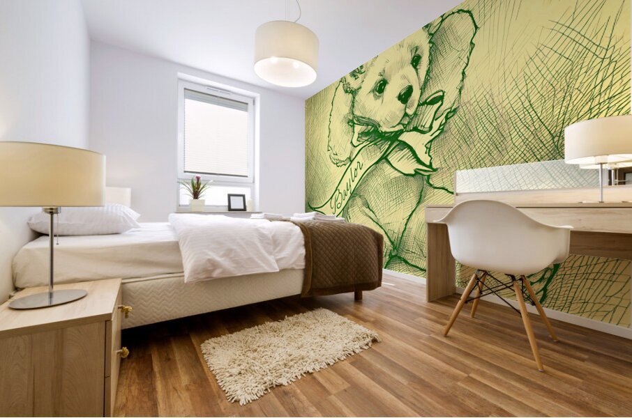 1950s Baylor Teddy Bear Art Mural print