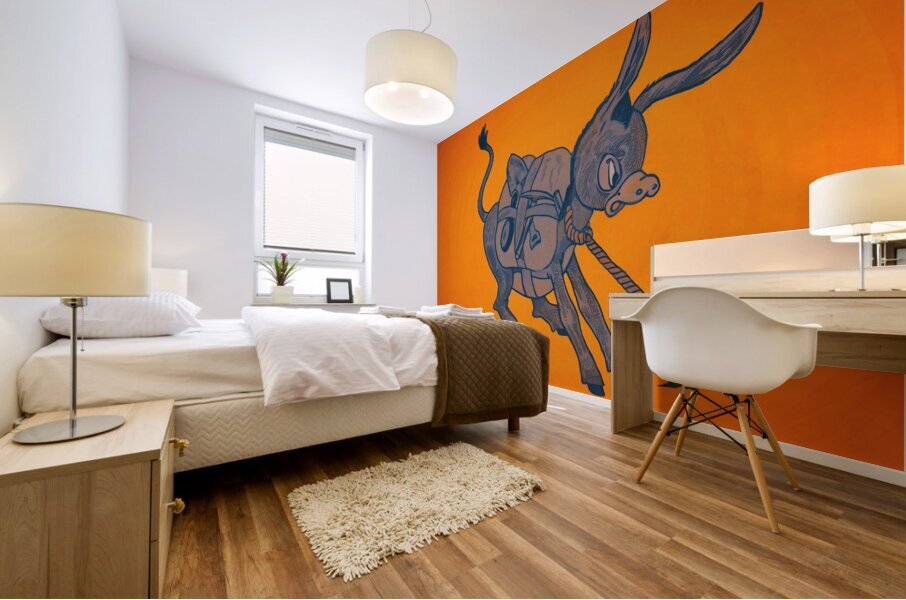 Vintage Texas Western College Burro Mascot Art Mural print