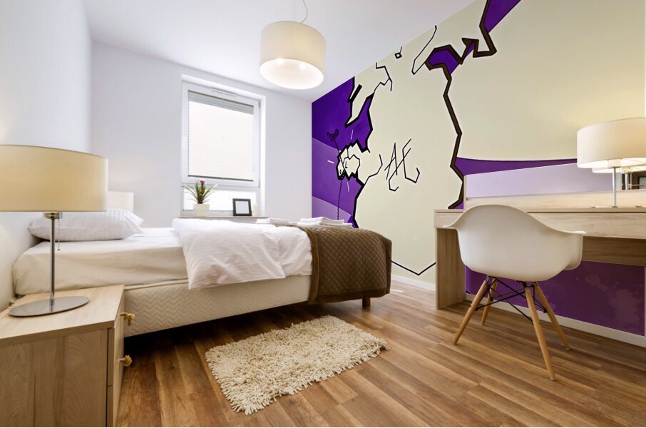 Vintage Abilene Christian College Wildcat Art by Mike Fanning Mural print