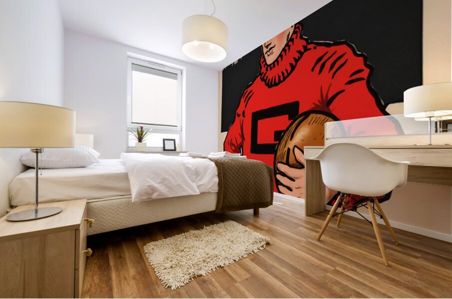 Early 1900s Georgia Bulldogs Player Art Remix Mural print