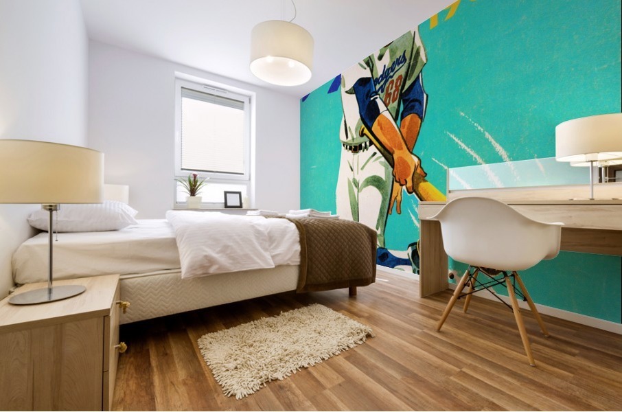 1968 Los Angeles Dodgers Scorecard Art  Mural print