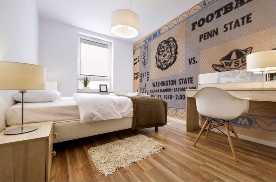 1948 Penn State vs. Washington State Football Ticket Art  Mural print