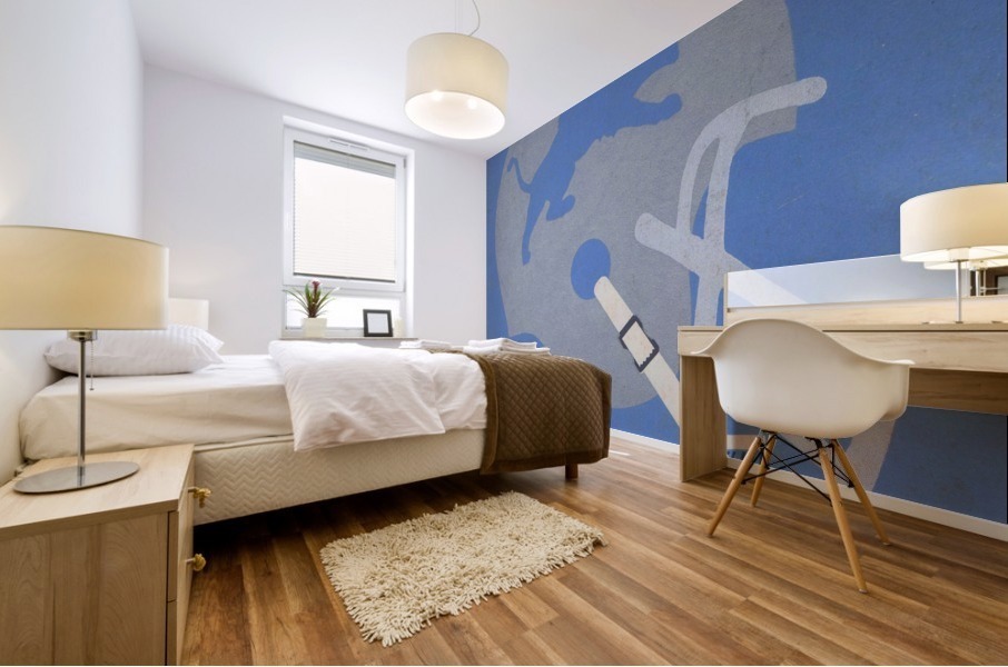 Vintage Detroit Lions Helmet Art (1965) Reproduction Fine Art Print (1) Mural print