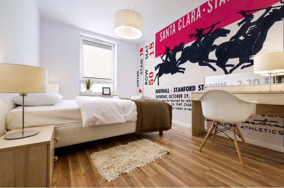 1949 Stanford vs. Santa Clara Football Ticket Canvas Mural print