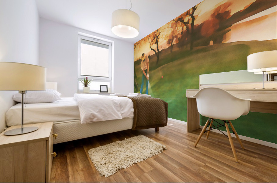 1987 Golf Watercolor Art Mural print