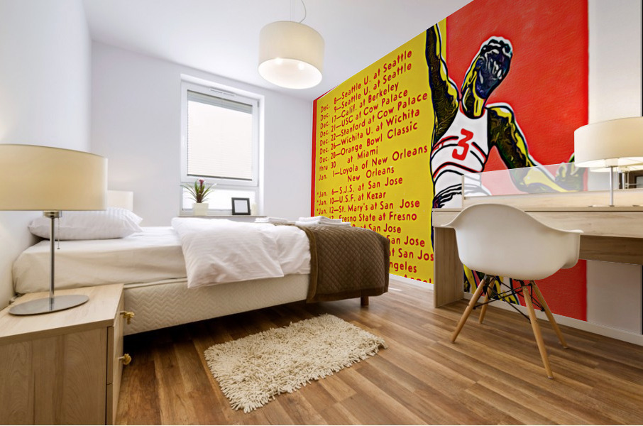 1955 Santa Clara Broncos Basketball Schedule Art Mural print