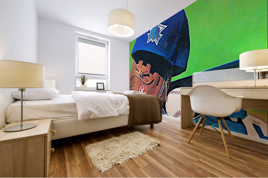 1986 Seattle Mariners Baseball Hat Art Mural print