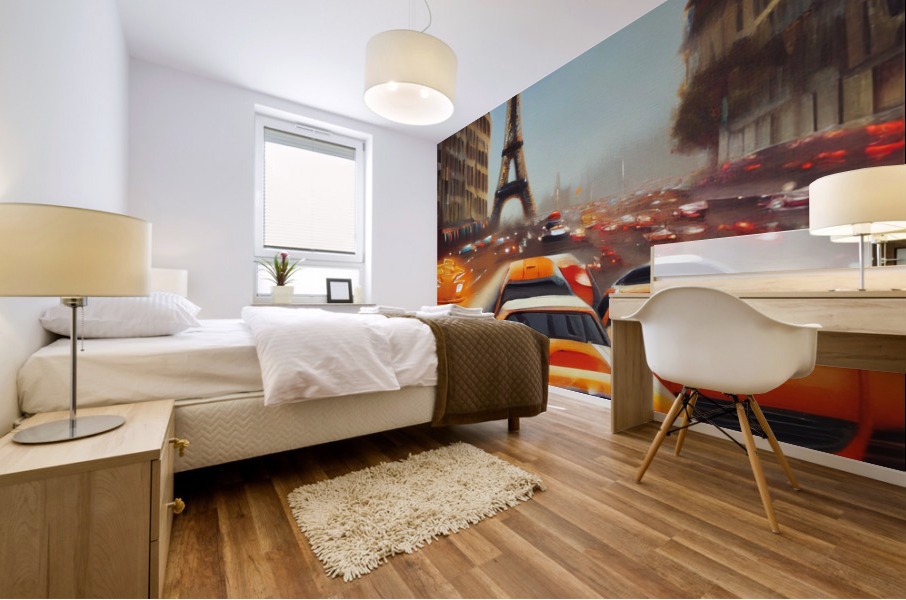 Paris Car Race Mural print