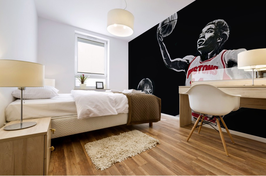 1981 Detroit Pistons Throwback Basketball Art Mural print