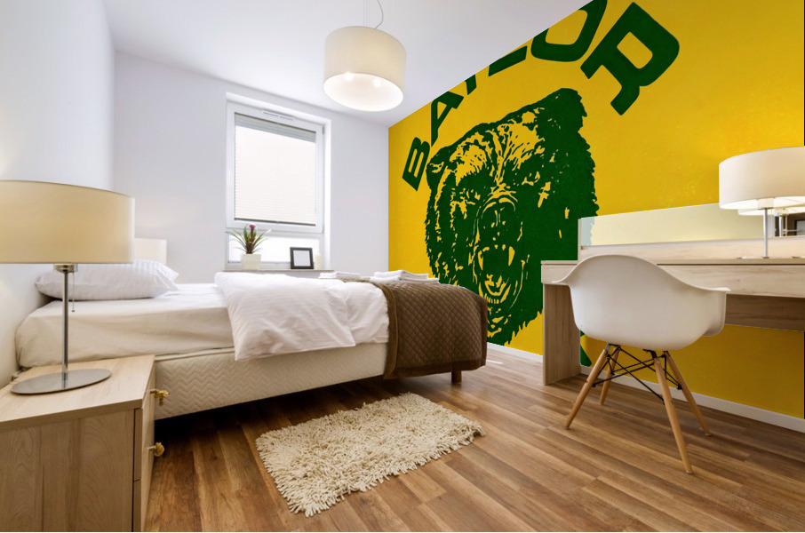 Retro Eighties Baylor Bear Wall Art Mural print